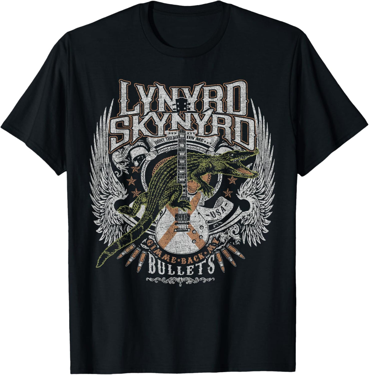 Lynyrd Skynyrd Croc Rock Bullet Southern Country Tread On Me T-Shirt - T-Shirt | Black