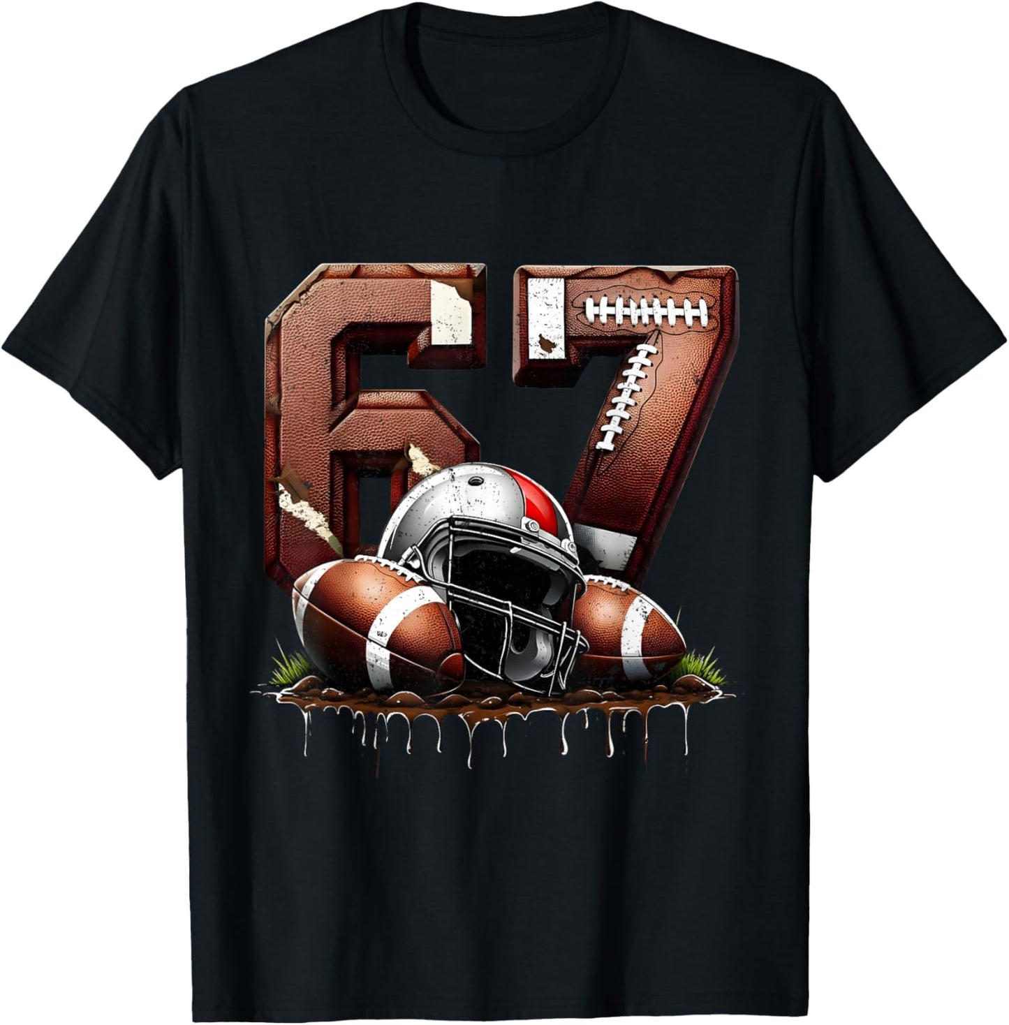 67 Football Funny Sports Meme Game Day Gift T-Shirt - T-Shirt | Black