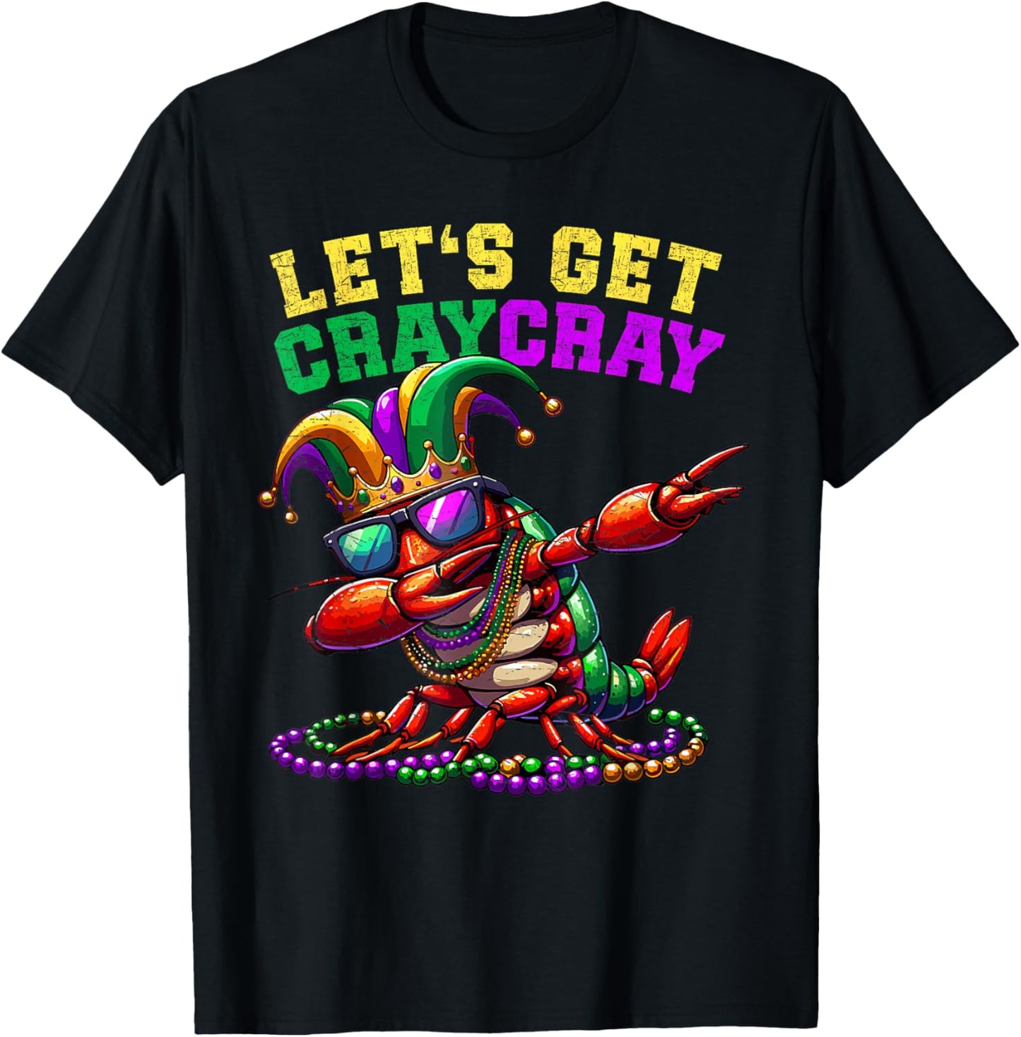 Dabbing Crawfish Costume Kids Boys Men Mardi Gras T-Shirt - T-Shirt | Black