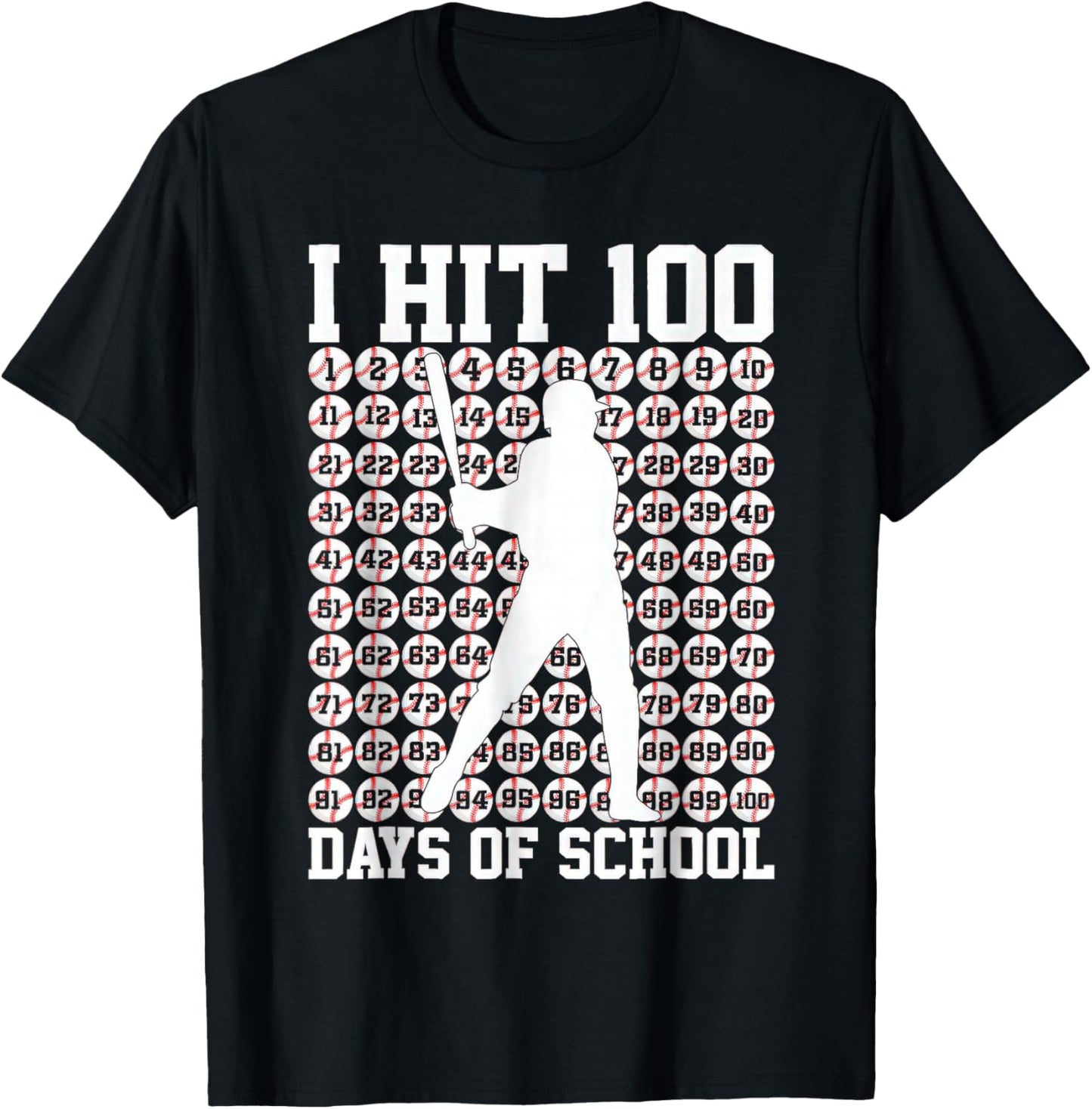 100 Days of School Boys Kids 100th Day Balls for Baseball T-Shirt - T-Shirt | Black