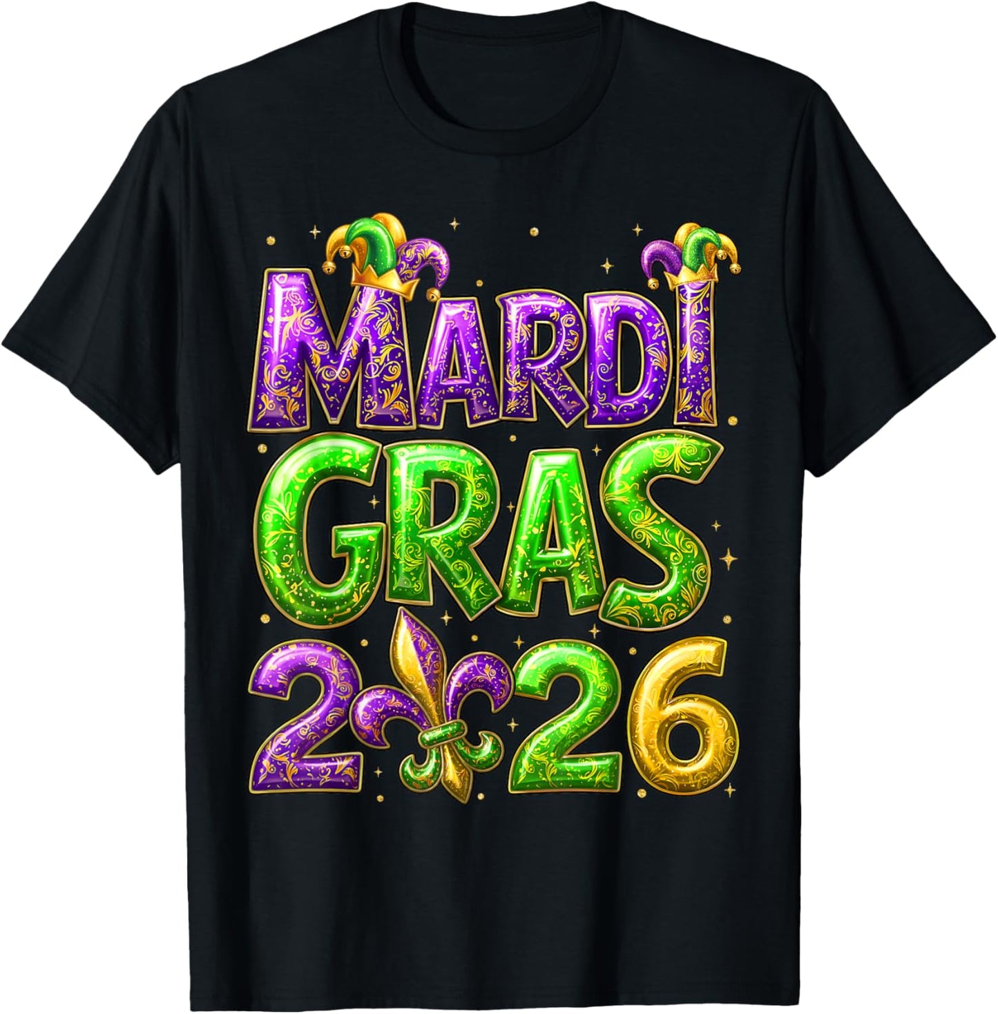 Mardi Gras 2026 Family Matching Costume PJs Women Kid Men T-Shirt - T-Shirt | Black