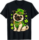 St Patrick's Day Gifts Funny Pug Dog Shamrock Irish Boy Kids T-Shirt - T-Shirt | Black