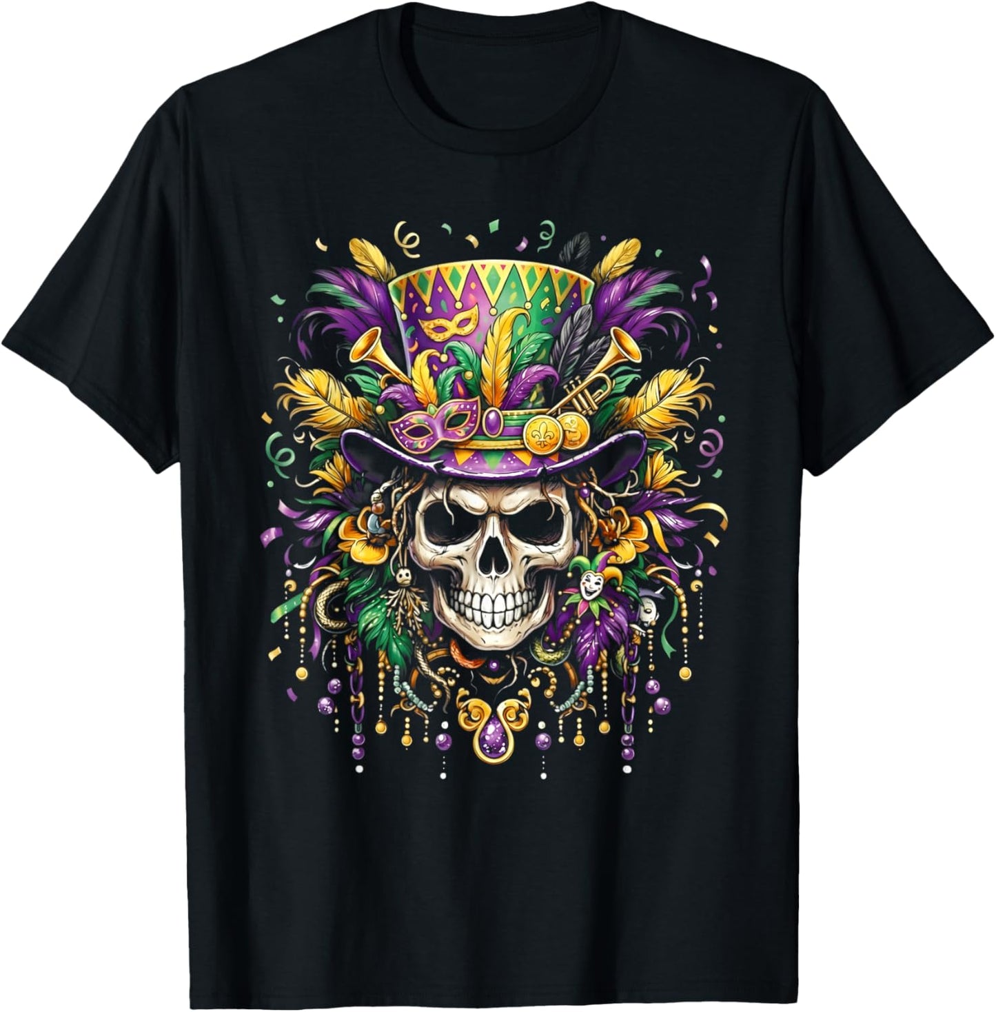 Mardi Gras Costume Sugar Skull Carnival New Orleans Trip T-Shirt - T-Shirt | Black