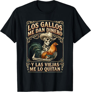 Rooster Vaquero Spanish Phrase Art T-Shirt - T-Shirt | Black