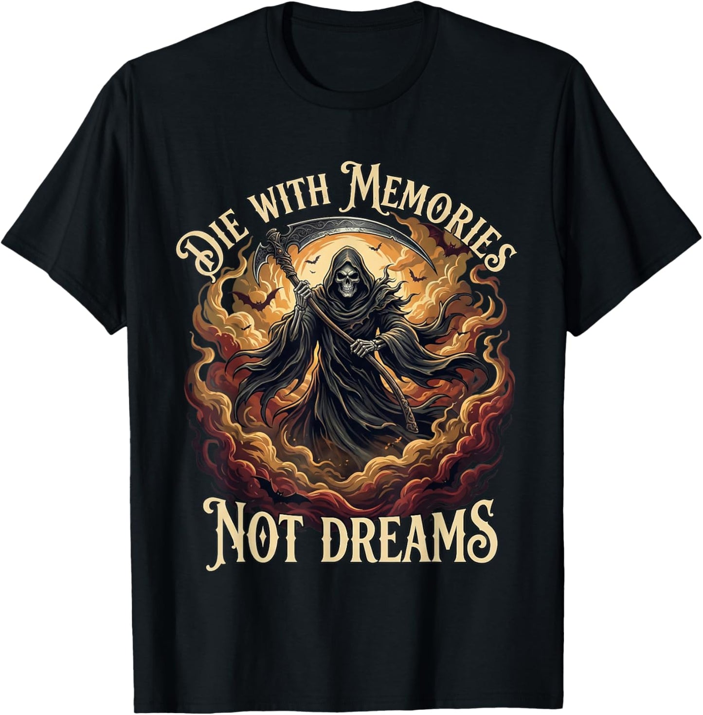 Die with Memories Not Dreams Skeleton T-Shirt - T-Shirt | Black