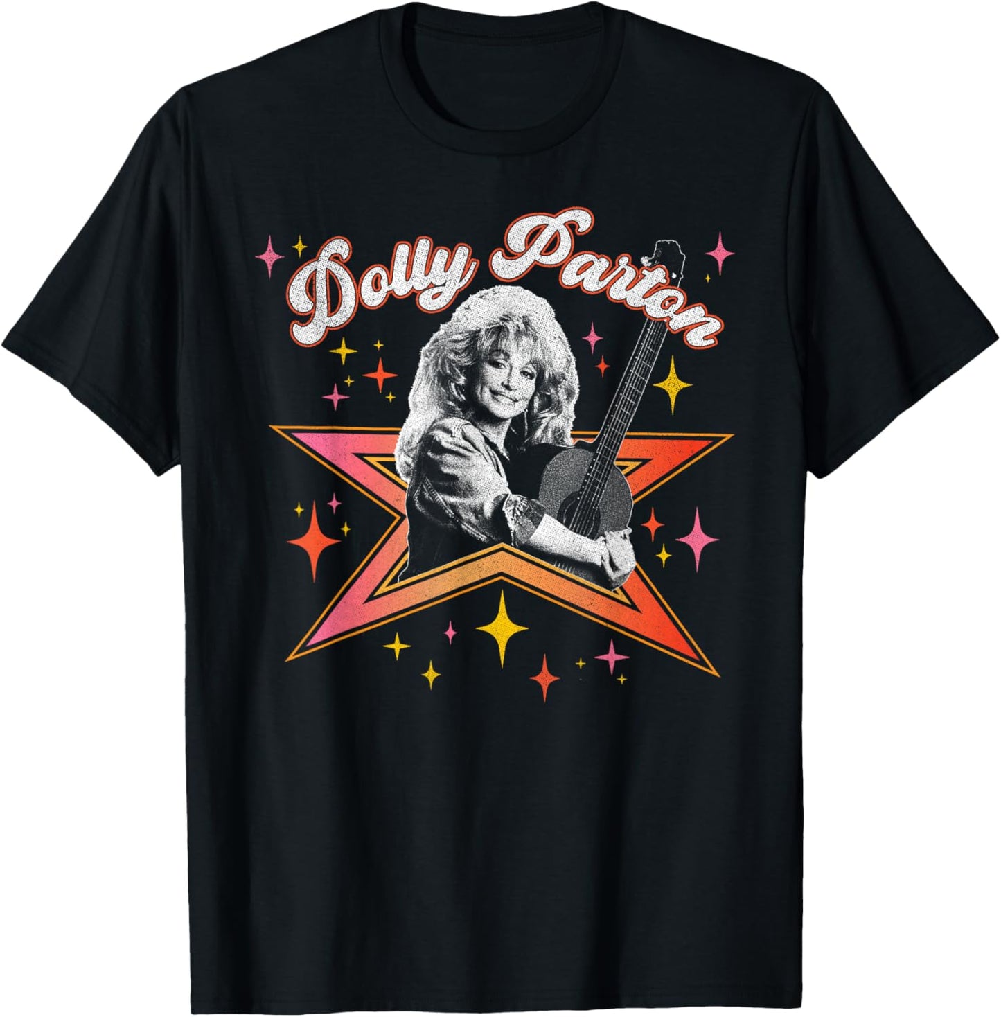 Dolly Parton Black & White Portrait Glimmering and Sparkling T-Shirt - T-Shirt | Black