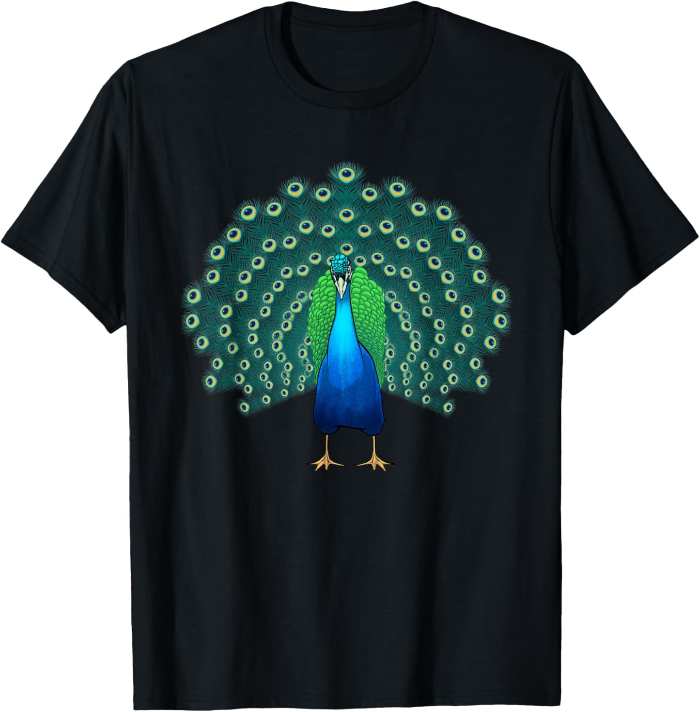 Cool Peacock Art Women Peacock Feather Peacock Lover T-Shirt - T-Shirt | Black