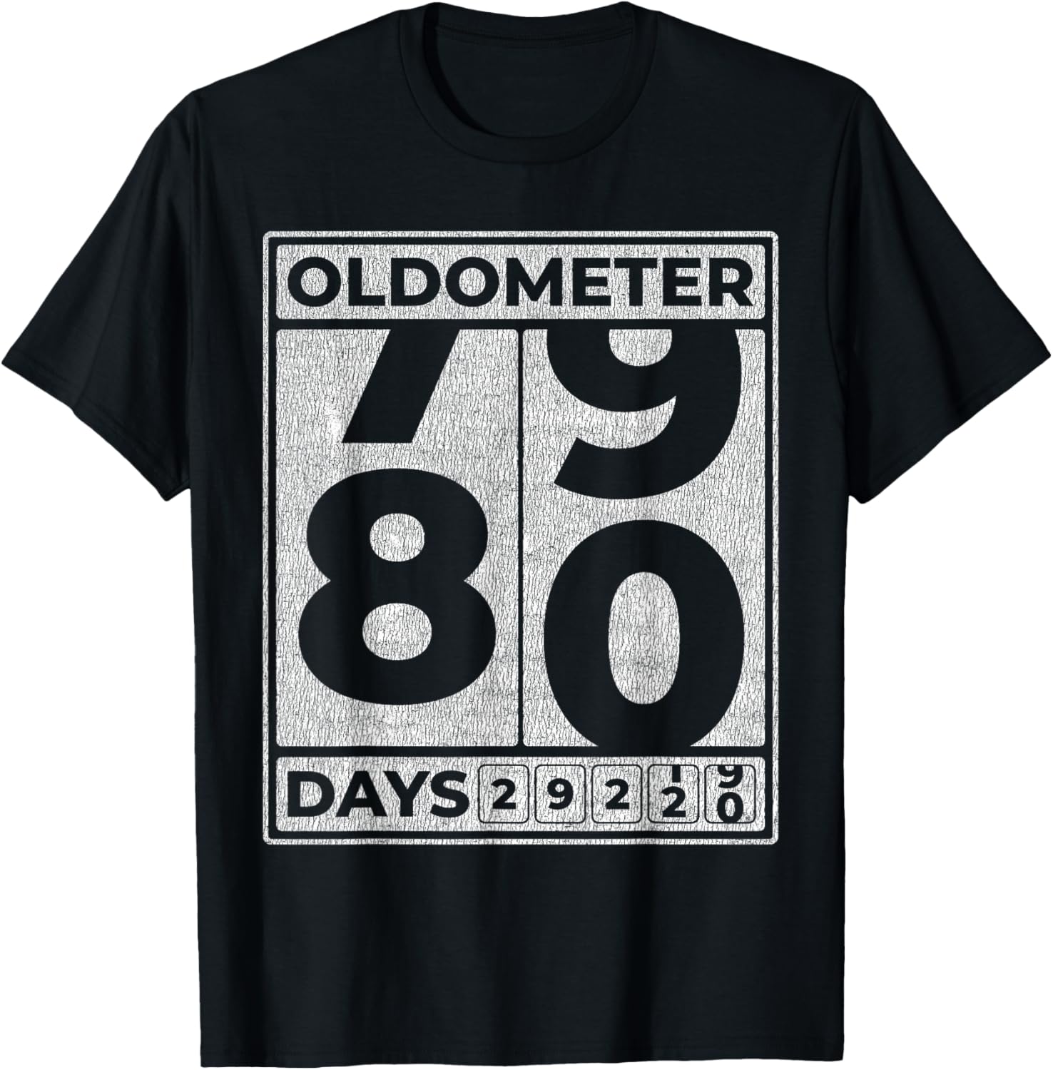 Oldometer 80 Funny 80th Birthday Gift T-Shirt - T-Shirt | Black
