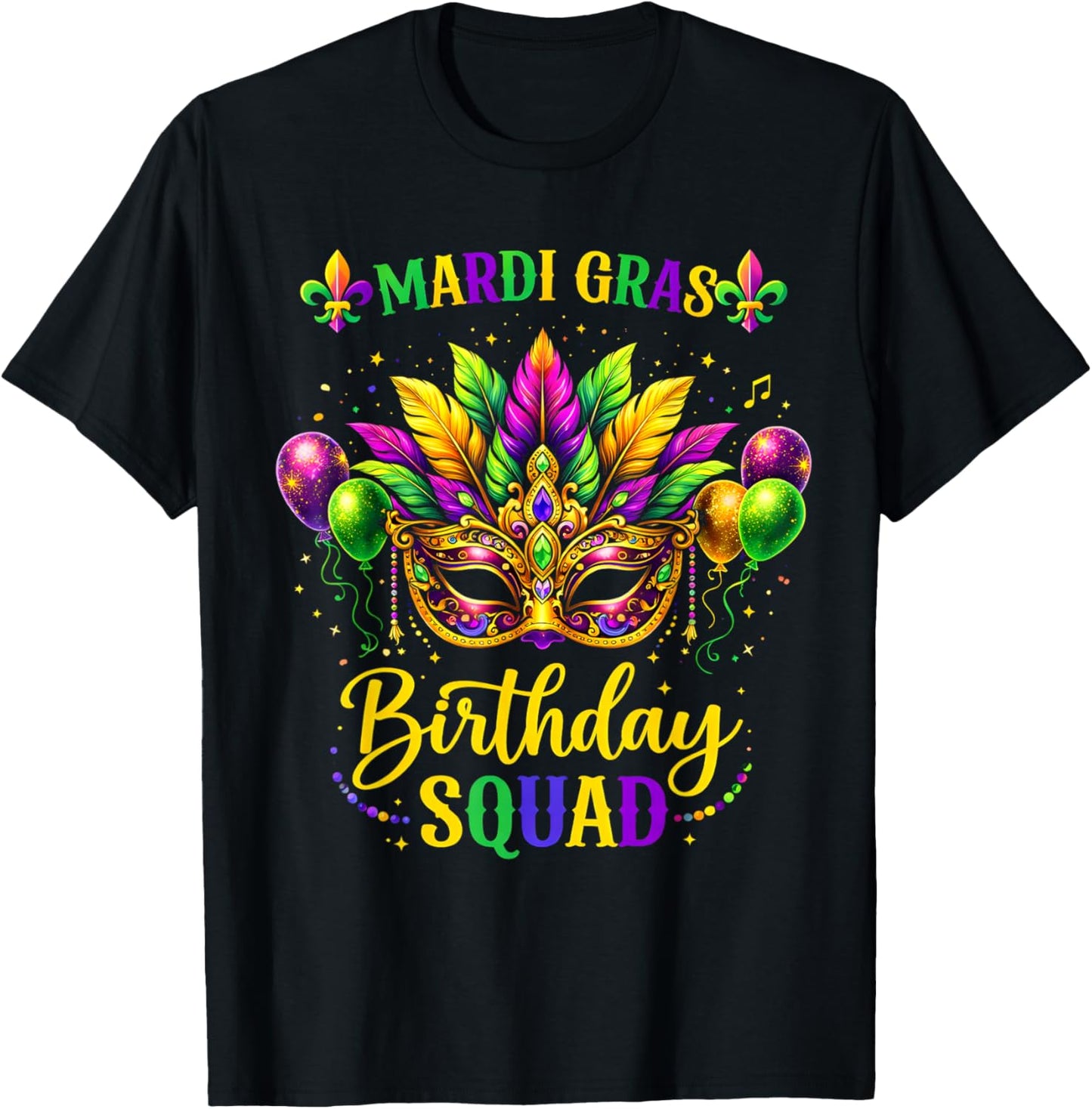 Birthday Squad Mardi Gras Crew Party Girl Toddler Boys T-Shirt - T-Shirt | Black