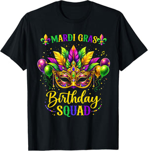 Birthday Squad Mardi Gras Crew Party Girl Toddler Boys T-Shirt - T-Shirt | Black