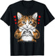 Cat Making Heart Sign Valentine Day Cute Kitten Love Cats T-Shirt - T-Shirt | Black
