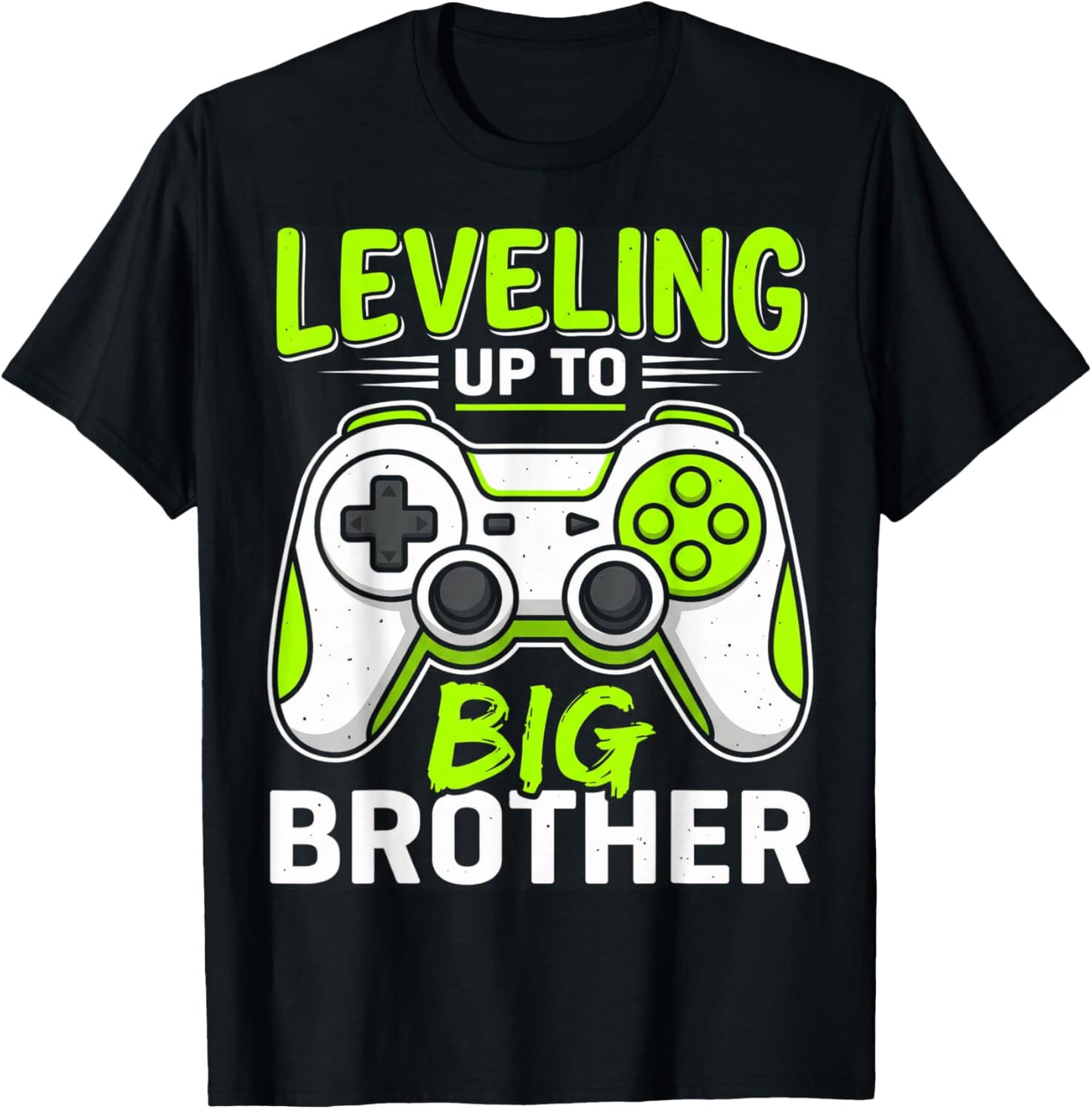 Leveling up to Big Brother 2026 Funny Gamer Boys Kids Men T-Shirt - T-Shirt | Black