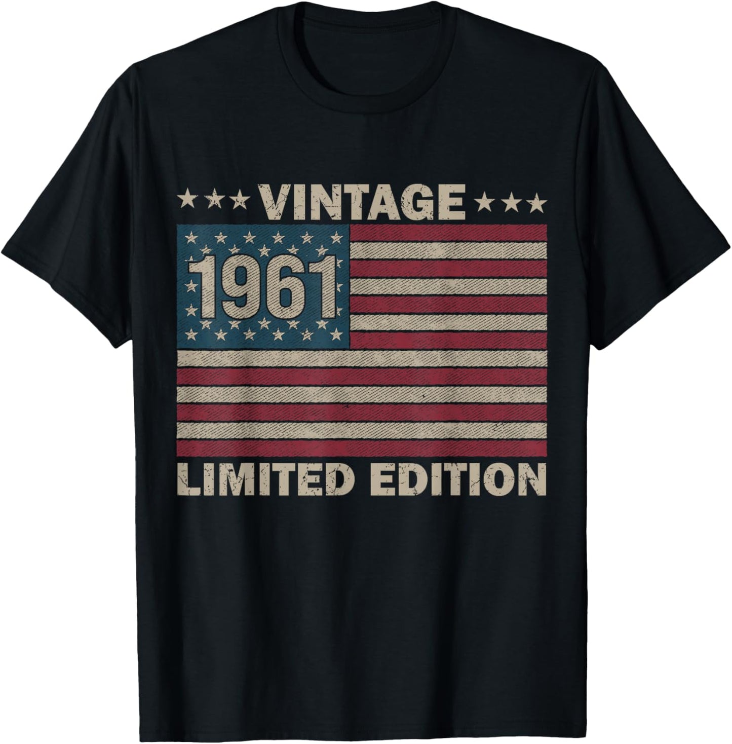 US Flag 65 Birthday American USA Men 65yr 1961 65th Birthday T-Shirt - T-Shirt | Black