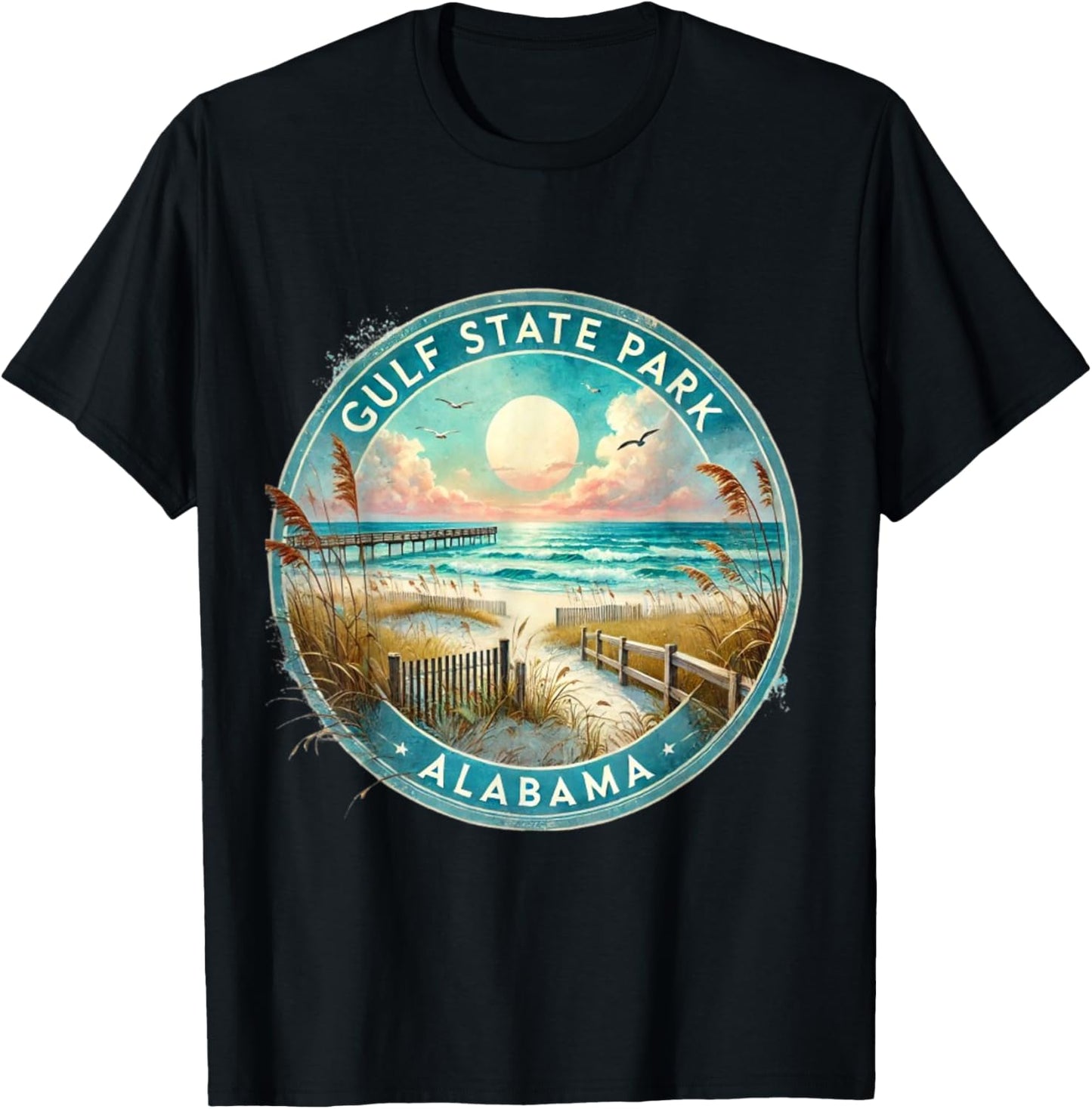 Gulf State Park Alabama Shores T-Shirt - T-Shirt | Black