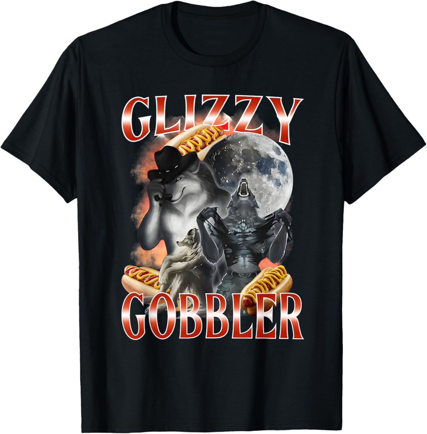 Funny Glizzy Gobbler Meme Hilarious Hot Dog Glizzy Lovers T-Shirt - T-Shirt | Black