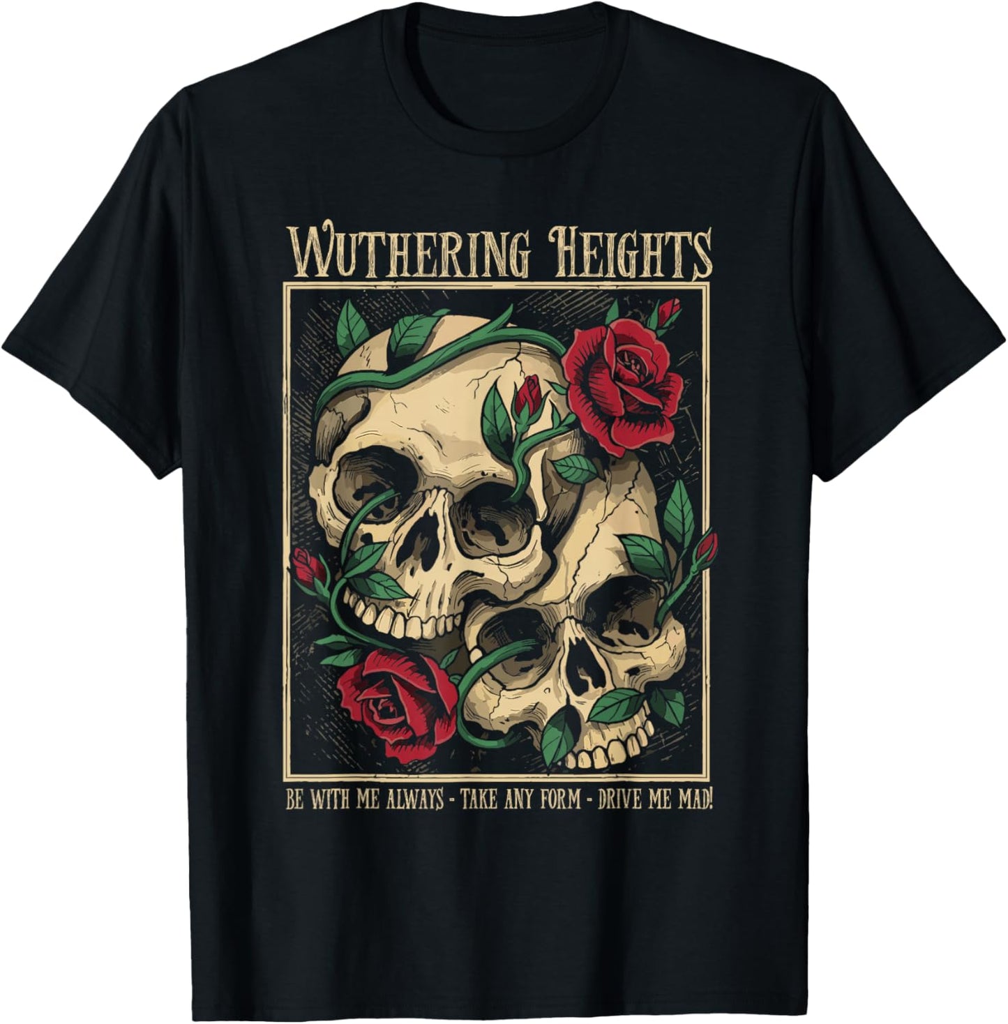 Retro Wuthering Heights Gothic Book Lover Classic Literature T-Shirt - T-Shirt | Black
