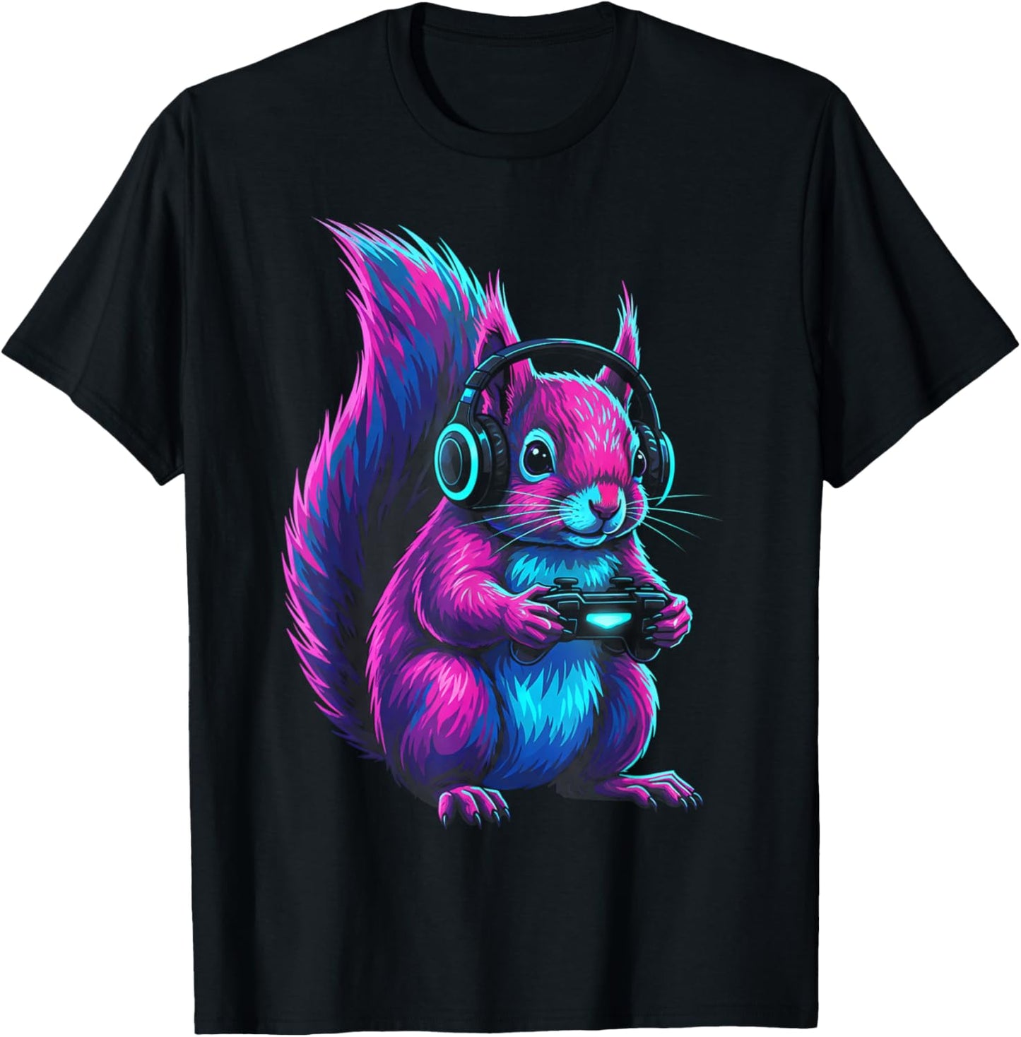 Squirrel Funny Video Games Squirrel T-Shirt - T-Shirt | Black