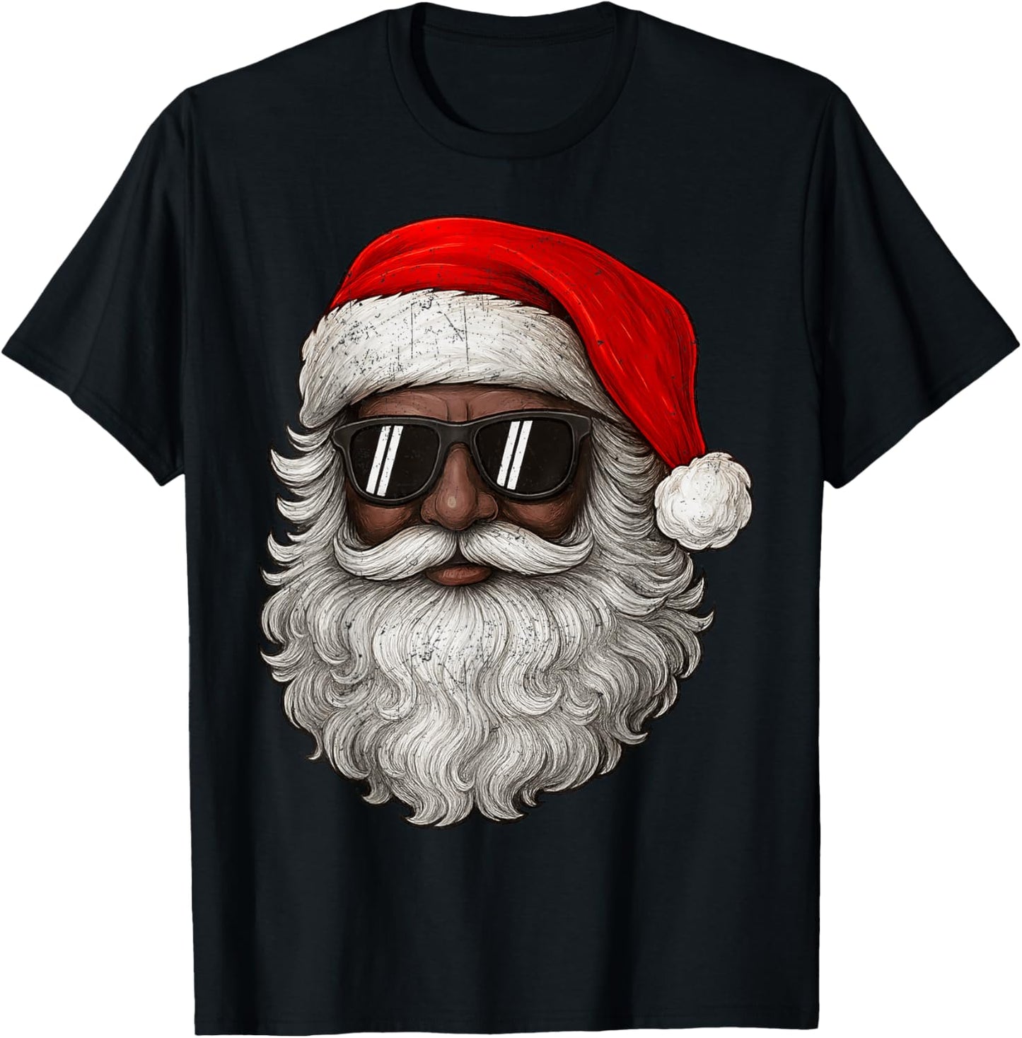 Vintage Cool Black Christmas Santa African Xmas Men Boy Kid T-Shirt - T-Shirt | Black