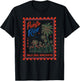 Vintage Puerto Rico Postage Stamp Retro Beach Design On Back T-Shirt - T-Shirt | Black