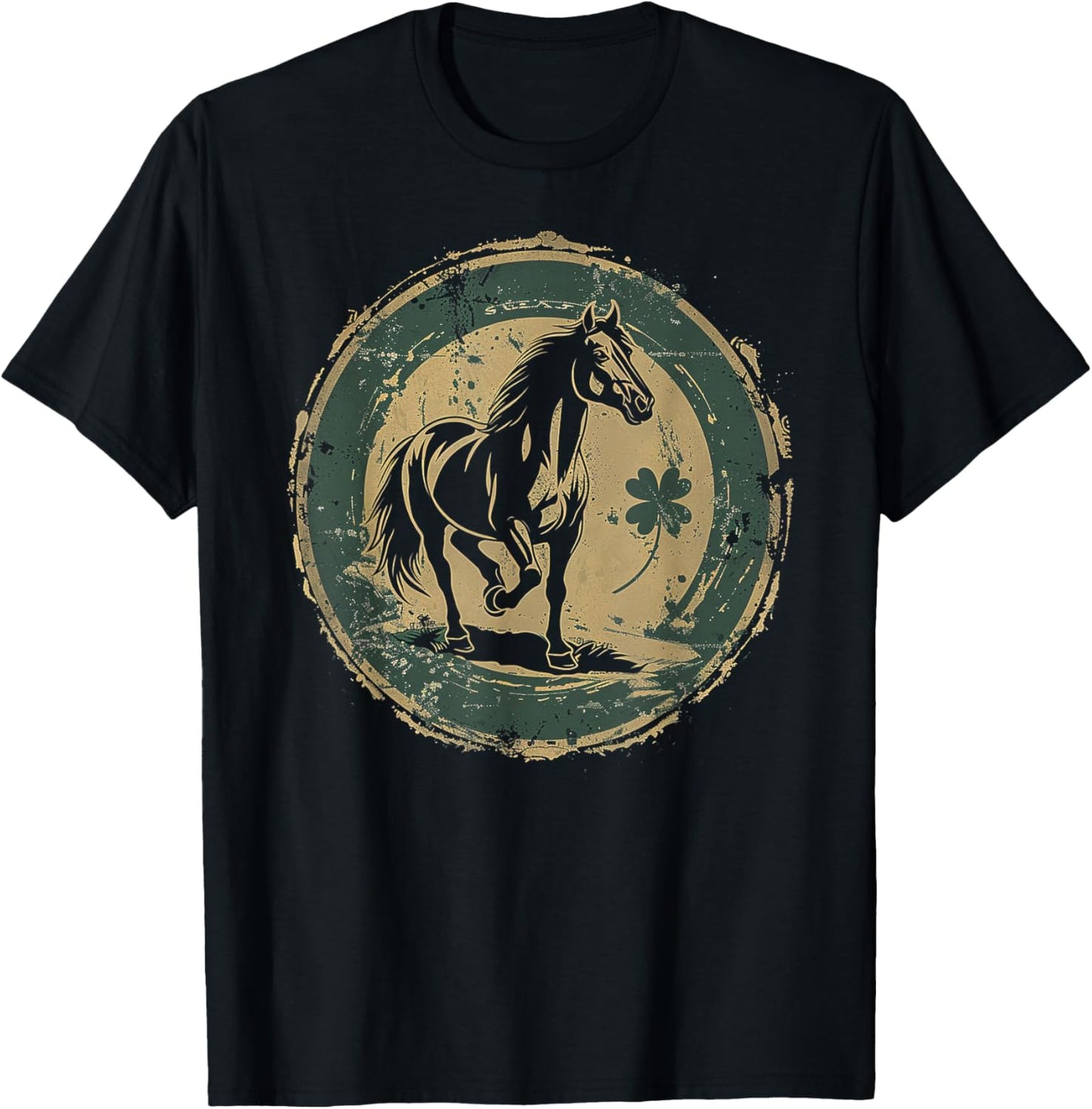Horse - Saint Paddys Shamrock St. Patrick's Day T-Shirt - T-Shirt | Black