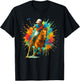 Colorful Polo Player on Horse Equestrian Men Women Kids T-Shirt - T-Shirt | Black