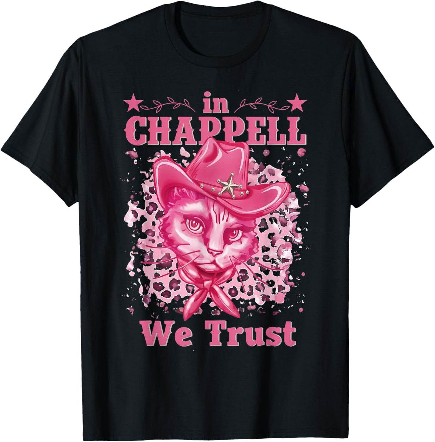 Cute in Chappell We Trust Name Retro Cat Gift Women T-Shirt - T-Shirt | Black