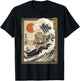 Capybara Japanese Funny Surfing Kanagawa Wave Samurai T-Shirt - T-Shirt | Black
