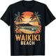 Tropical Waikiki Honolulu Hawaii Island Waikiki T-Shirt - T-Shirt | Black