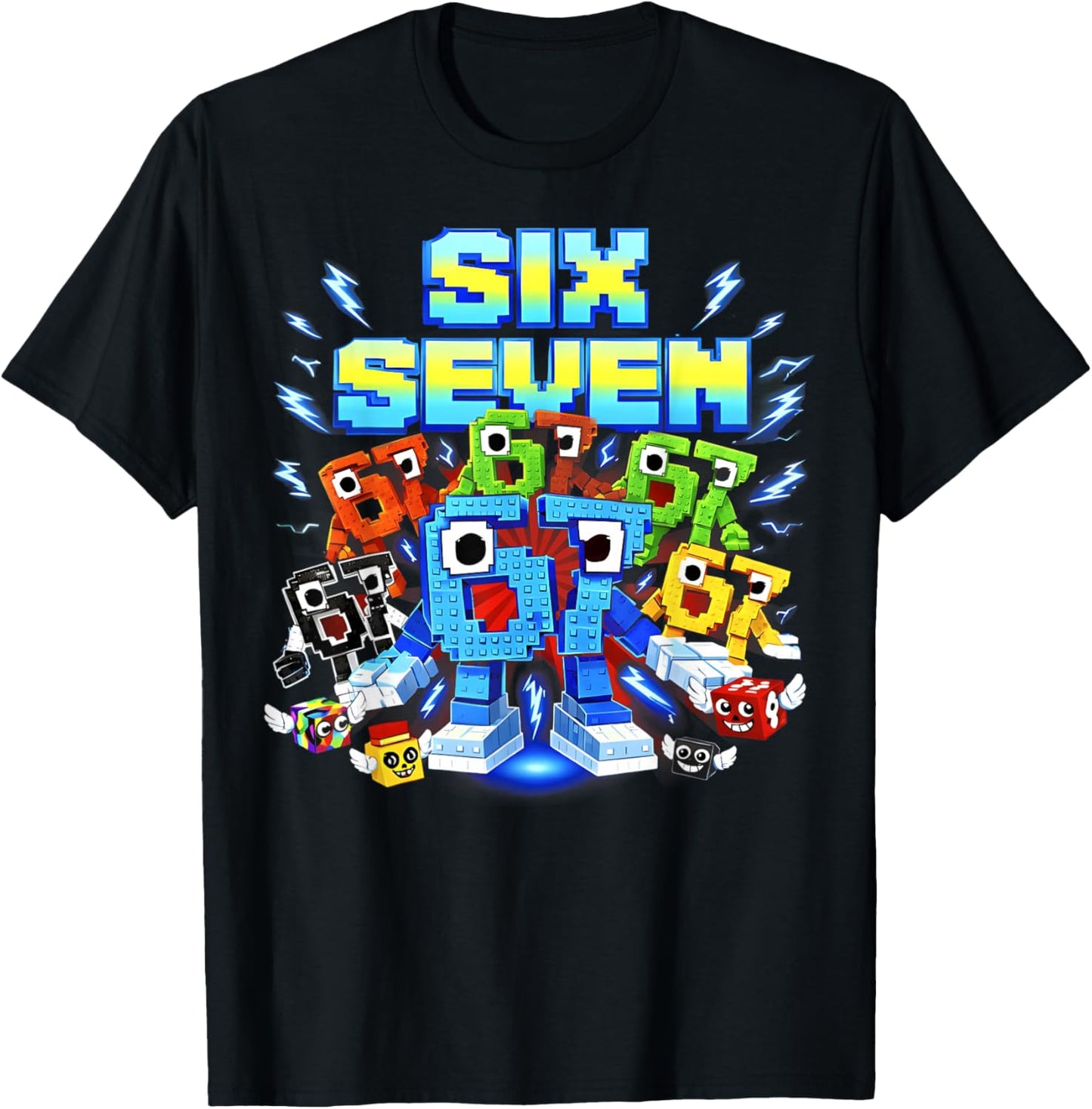 Six Seven Brainrot Birthday Boy Funny Gifts for Boys Kids T-Shirt - T-Shirt | Black