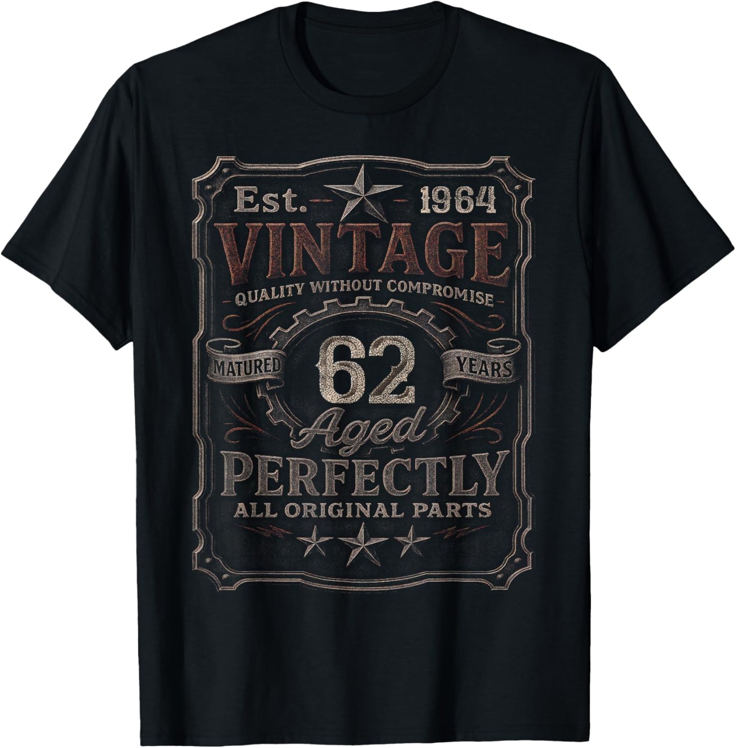 Vintage 1964 Limited Edition Shirt 62 Year Old 62nd Birthday T-Shirt - T-Shirt | Black