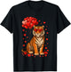 Funny Tiger Valentine's Day Heart Animals Lover Gifts T-Shirt - T-Shirt | Black