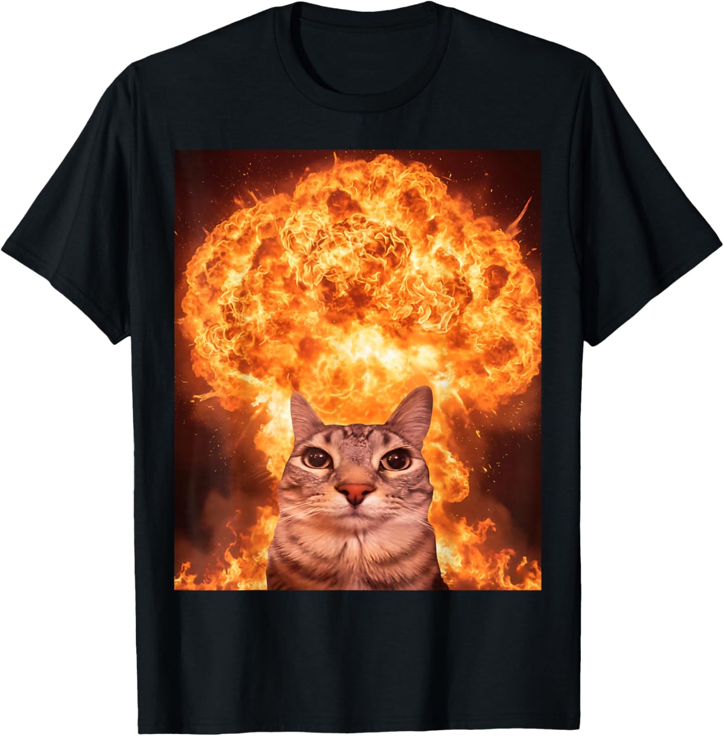 Funny Cat Meme Boys Girls Kids Women Men Teens Silly Graphic T-Shirt - T-Shirt | Black