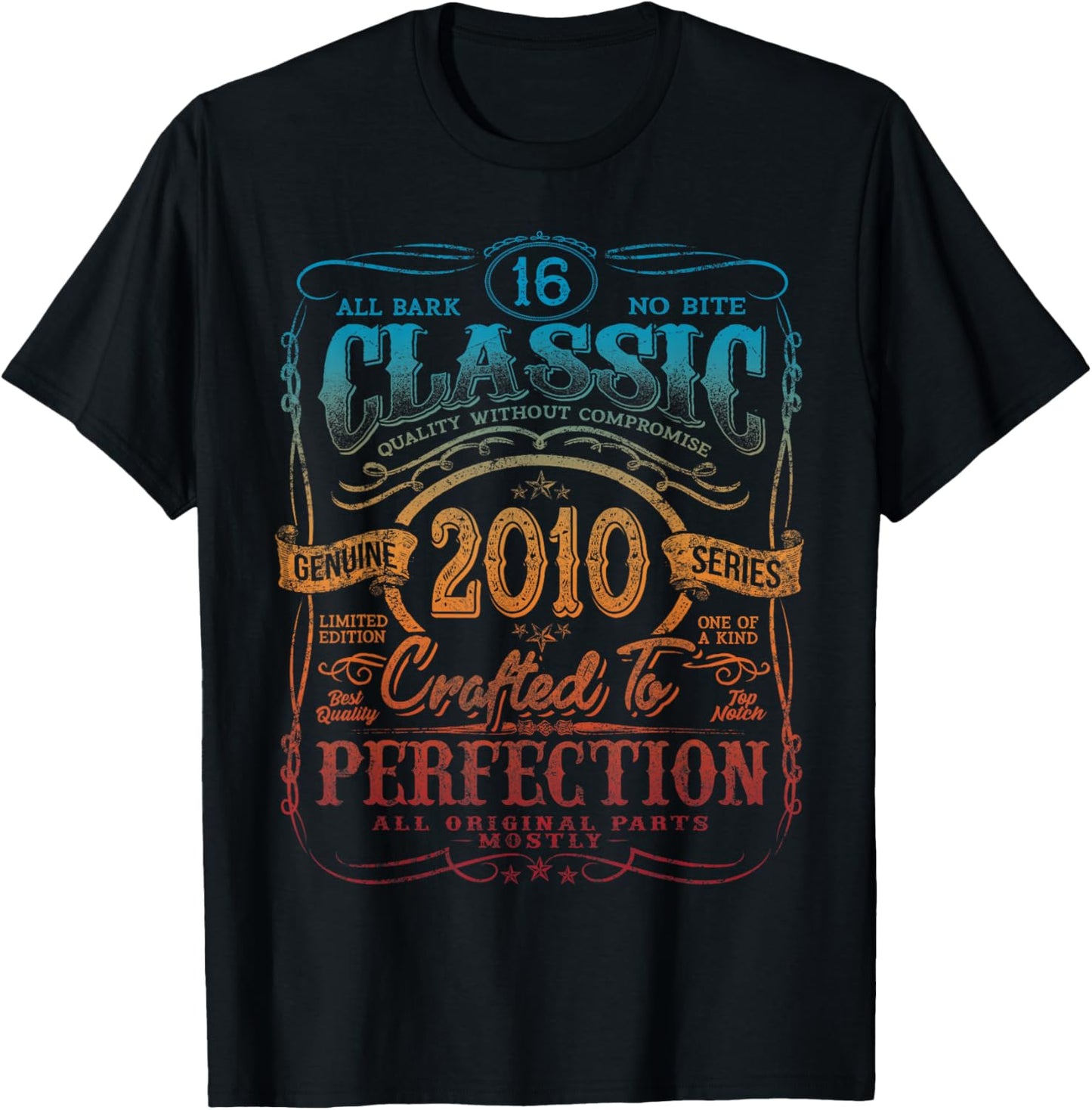 Vintage 2010 Limited Edition Shirt 16 Year Old 16th Birthday T-Shirt - T-Shirt | Black