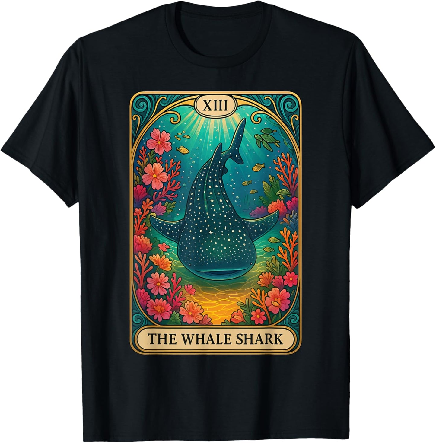 The Whale Shark Tarot Card T-Shirt - T-Shirt | Black