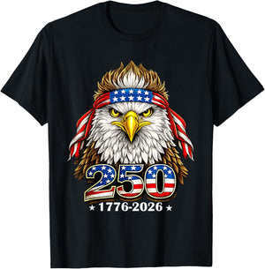 250 Years American 1776 2026 250th USA Patriotic 4th of July T-Shirt - T-Shirt | Black