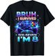 Bruh I Survived Six Seven I'm 8 Birthday Gamer Gift Kids T-Shirt - T-Shirt | Black
