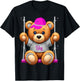 Cute Rhinestone Cartoon Funny Teddy Bear T-Shirt - T-Shirt | Black