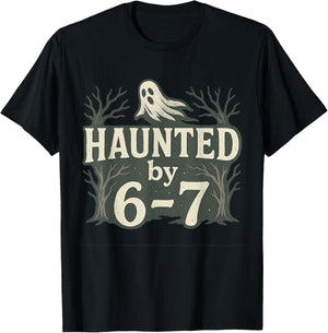 67 Meme Halloween Haunted Ghost - Six Seven Gen Alpha Z T-Shirt - T-Shirt | Black