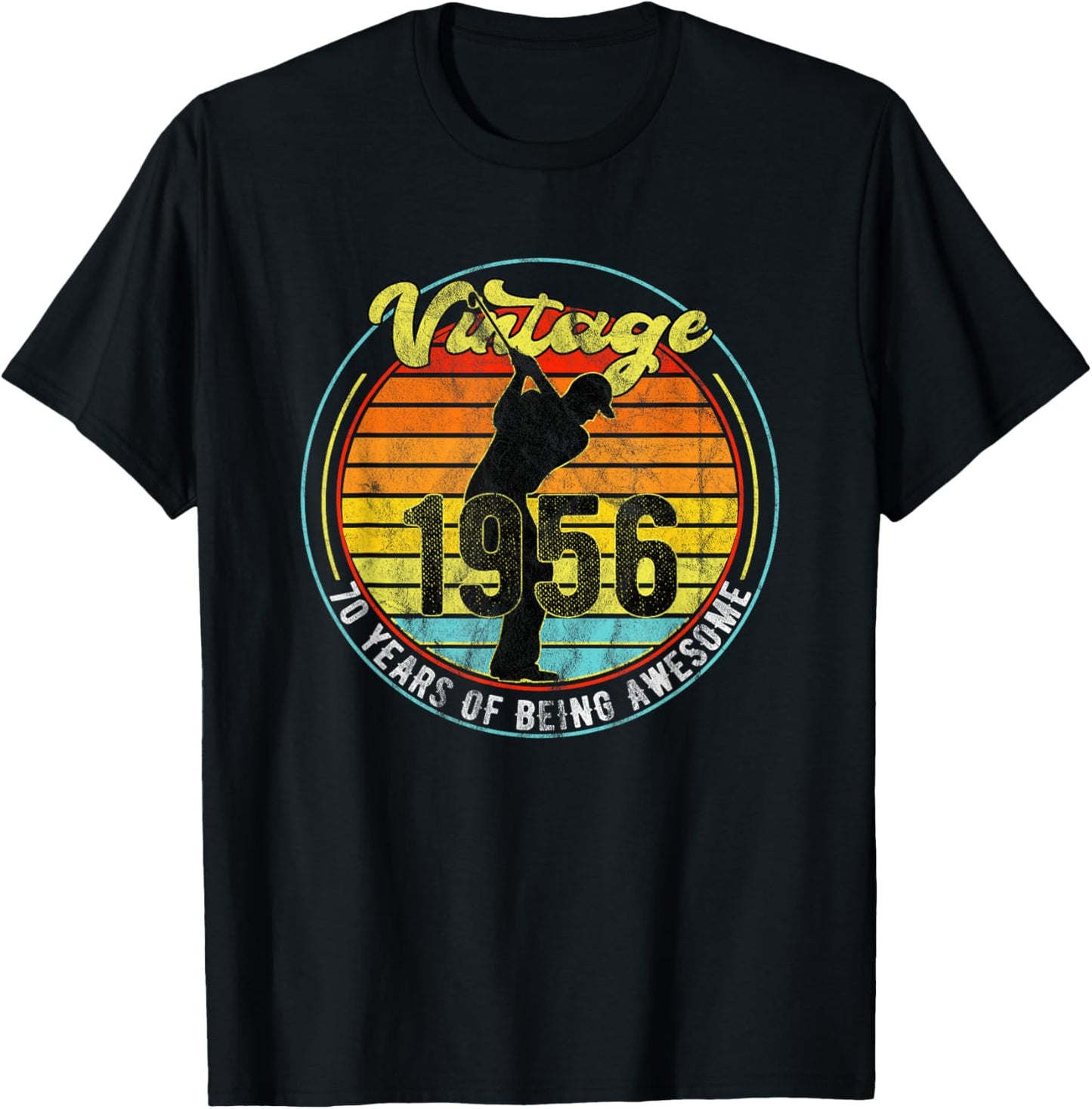 70 Year Old Vintage Golf Golfer 1956 70th Birthday T-Shirt - T-Shirt | Black