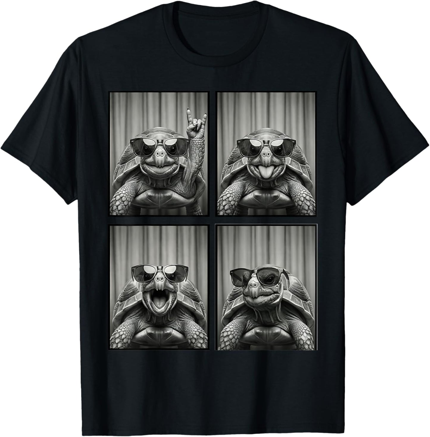 Turtle in Sunglasses Rokin Photobooth Funny Sea Turtle Owner T-Shirt - T-Shirt | Black