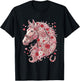Love Horse Valentine Cute Horses Lover Valentines Day T-Shirt - T-Shirt | Black