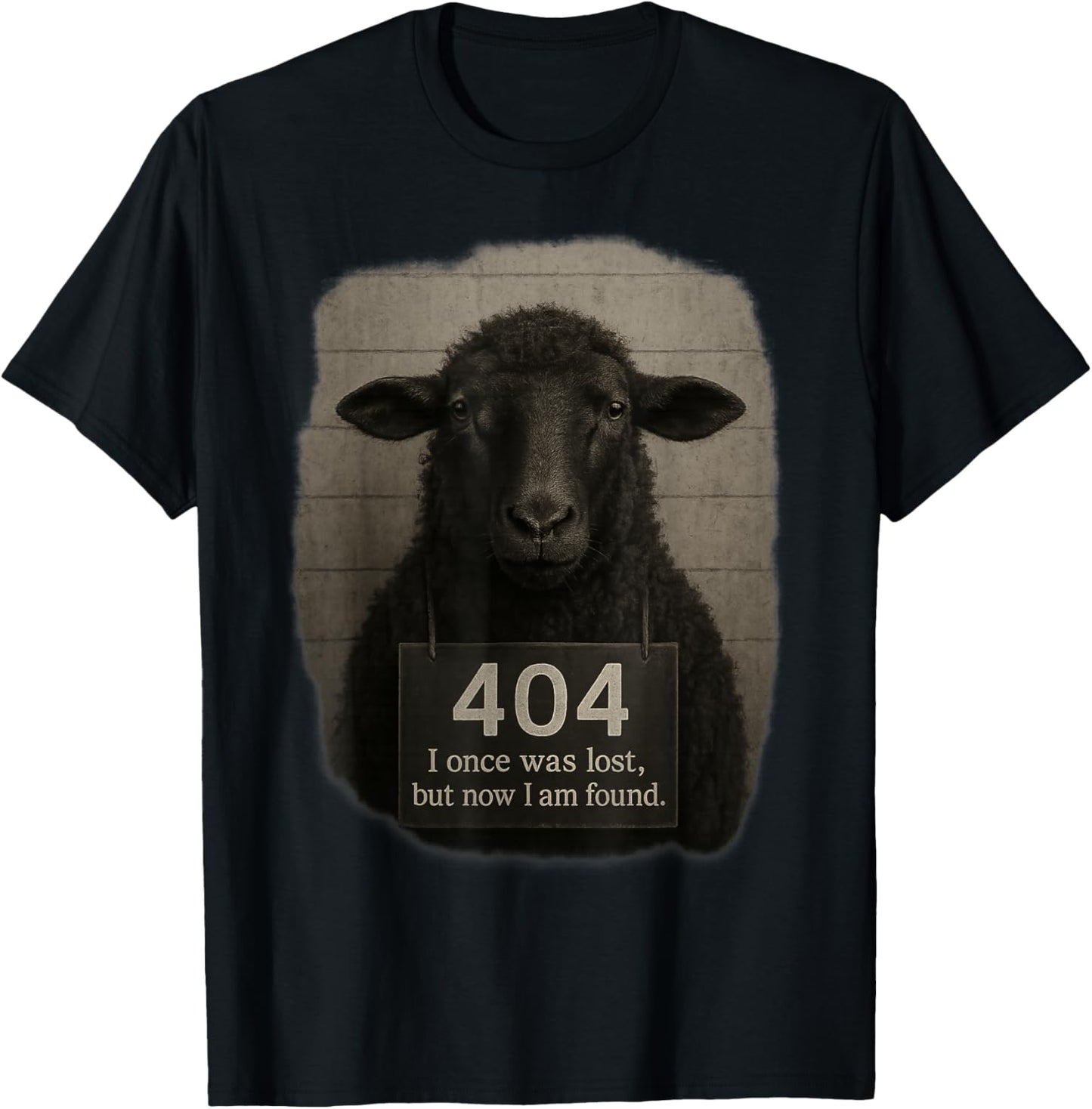 Lost Sheep 404 I Once was Lost Now I Am Found T-Shirt - T-Shirt | Black