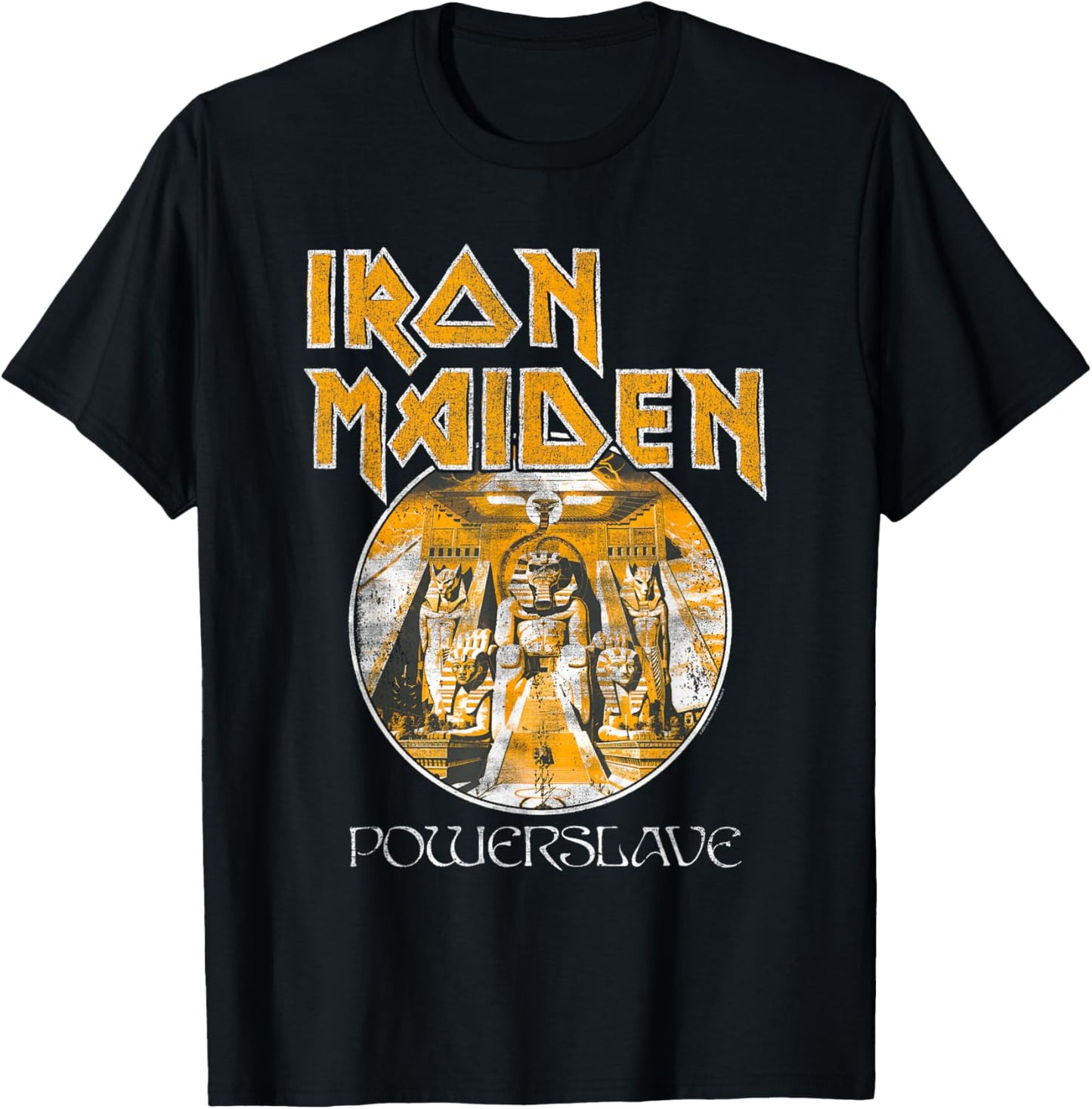 Iron Maiden - Powerslave Circle Brown/Navy T-Shirt - T-Shirt | Black