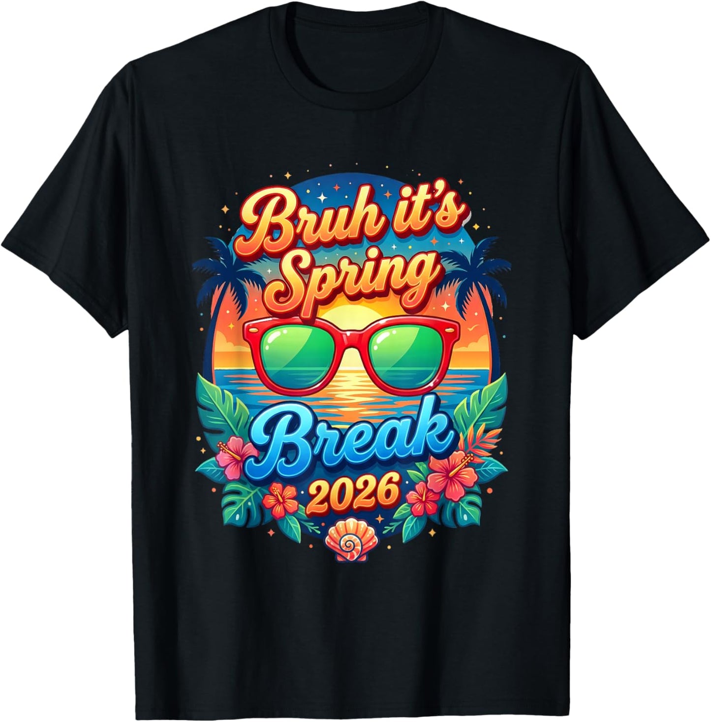 Spring Break Cruise 2026 Family Squad Bruh Vacation Retro T-Shirt - T-Shirt | Black