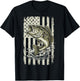 Bass Fish USA Flag Fishing 4th of July Patriot T-Shirt - T-Shirt | Black