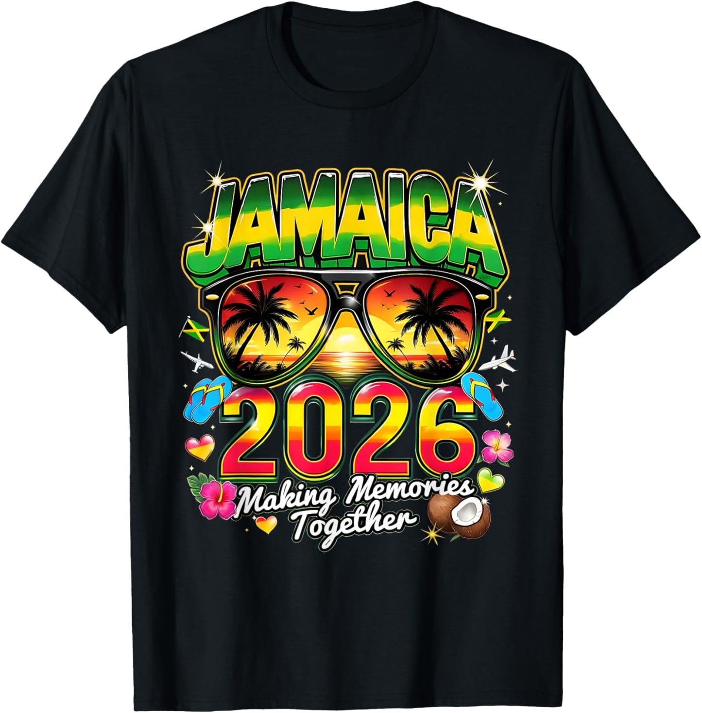 Jamaica 2026 Tropical Family Vacation Making Memories T-Shirt - T-Shirt | Black