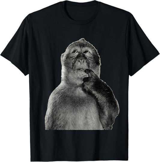 Funny Monkey Meme with Retro oddcore Humor Art Style T-Shirt - T-Shirt | Black