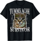 Funny Saying Cats Tummy Ache Survivor Cat Meme Humor Men T-Shirt - T-Shirt | Black