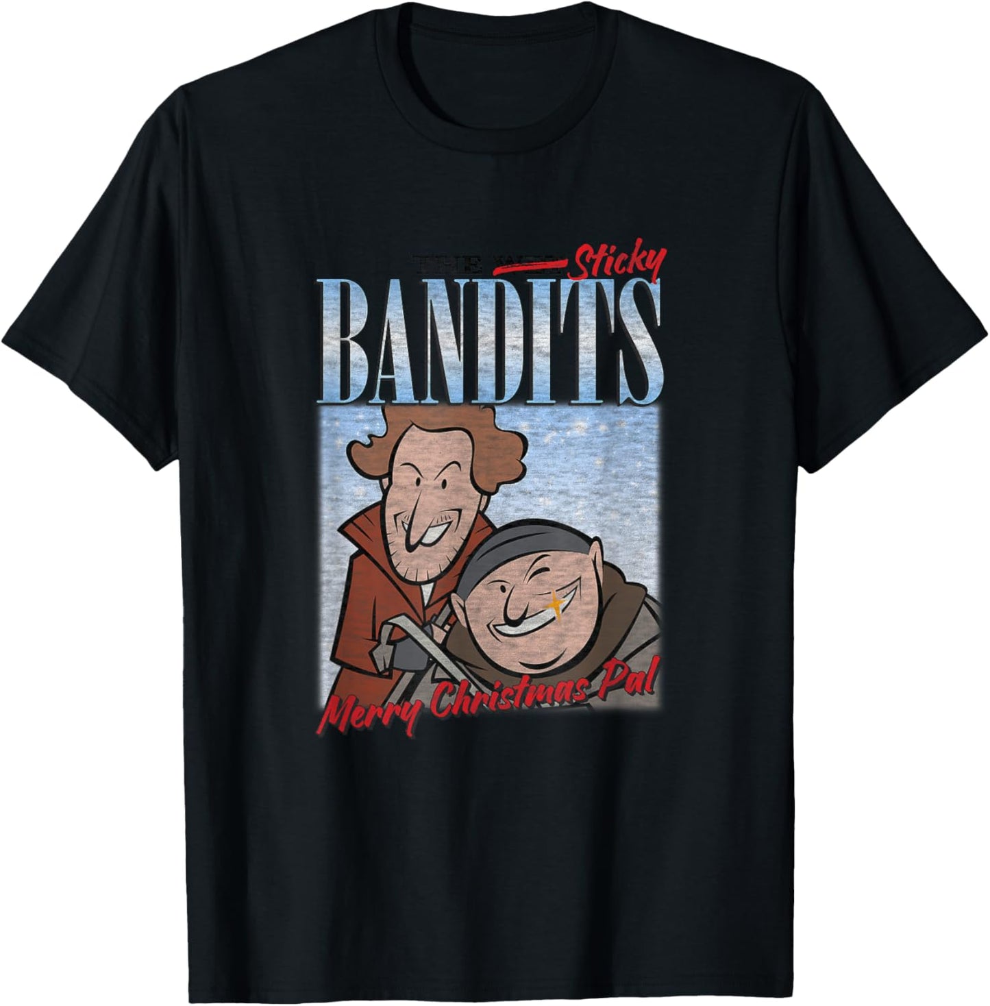 Home Alone Sticky Bandits Christmas Cartoon T-Shirt - T-Shirt | Black