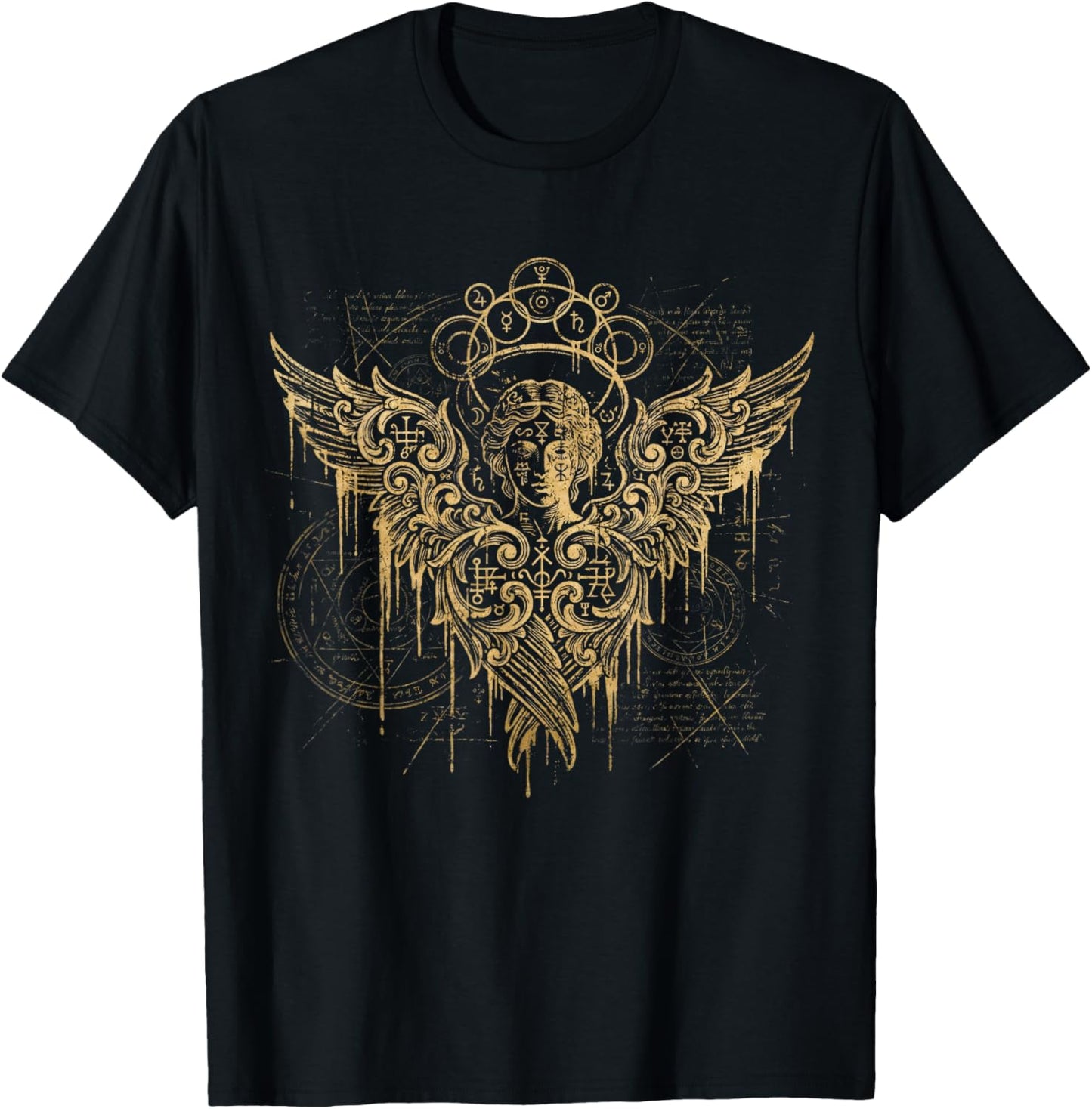 The Gothic Seraph Occult Angel Abstract Goth Art T-Shirt - T-Shirt | Black